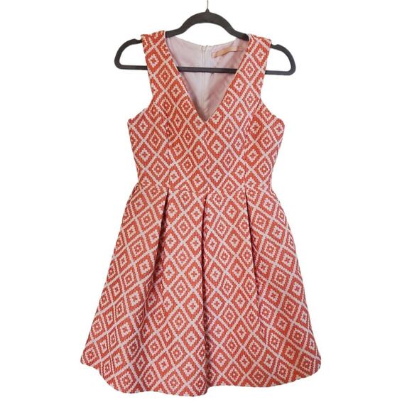 Hutch Dresses & Skirts - Anthropologie Hutch Jacquard Spring Peachy Pink White Structured Mini Dress Sz 8